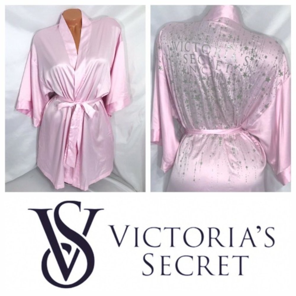 RARE Victoria's Secret 2018 Backstage Fashion Show Sparkle PINK Robe, XS, Pink